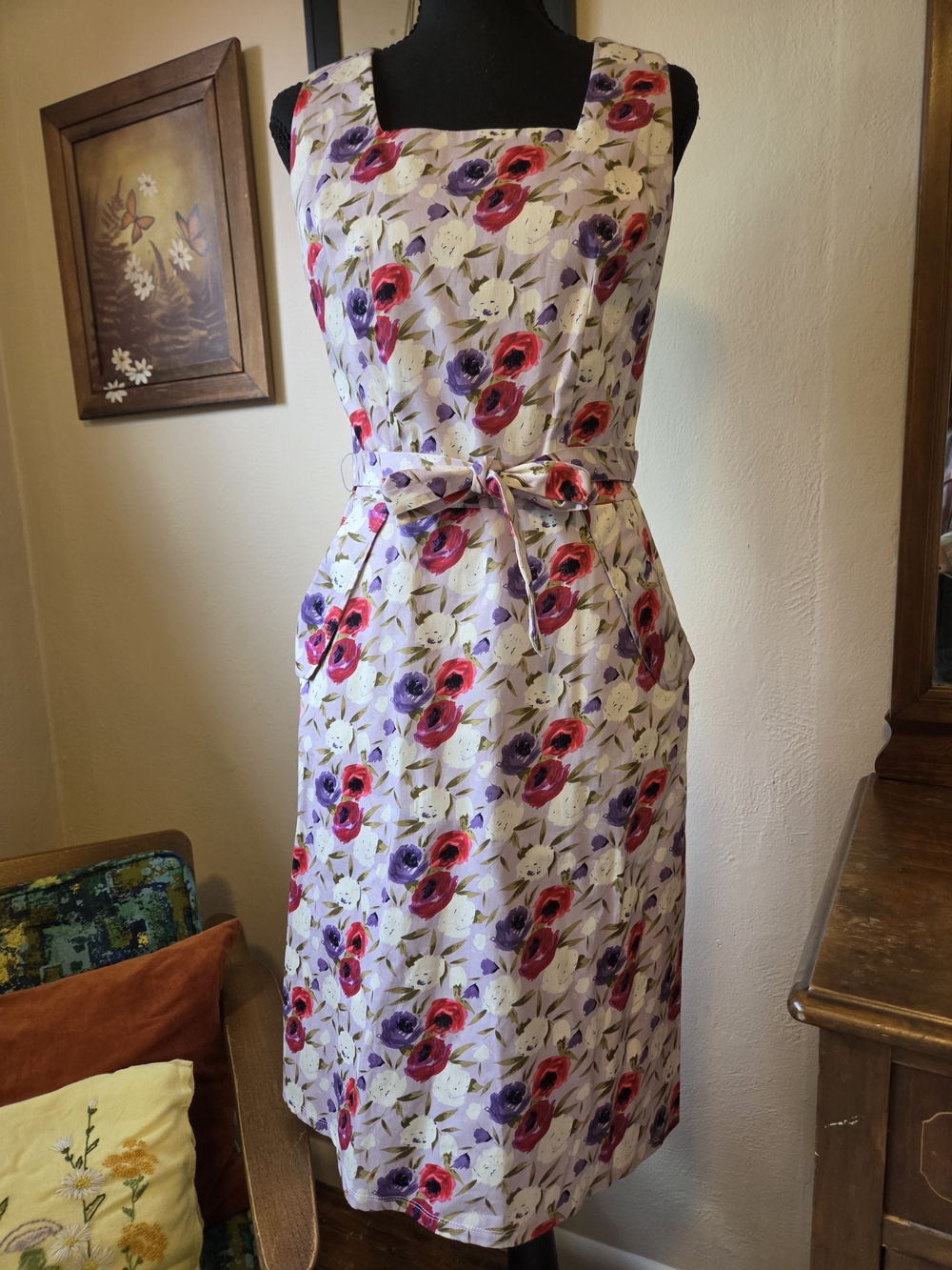 Tailor B. Moss Floral Sleeveless Midi Dress - Lavender, Pink & Purple